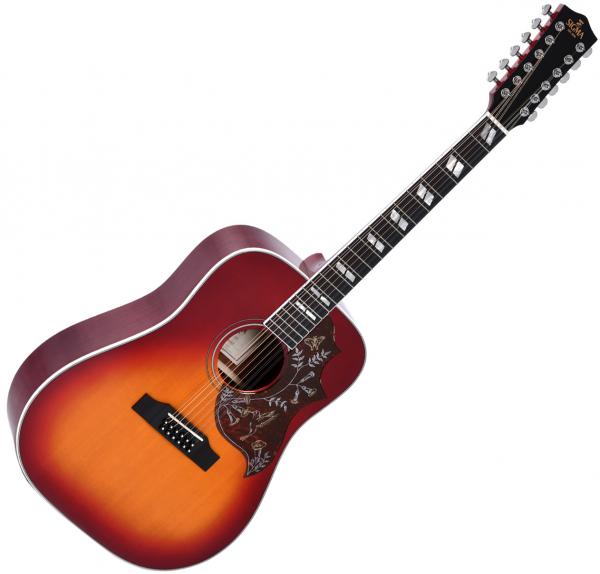 Guitare acoustique Sigma SG Series DM12-SG5 12-String - Vintage cherry sunburst