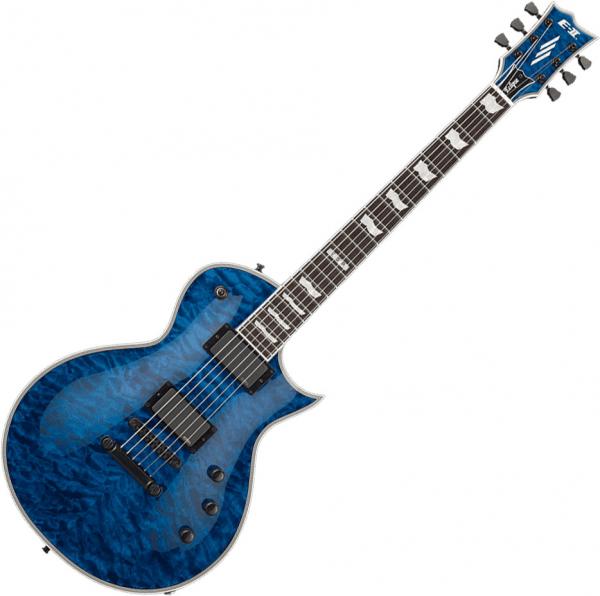 Guitare électrique solid body Esp E-II Eclipse QM MBL (EMG) - Marine Blue