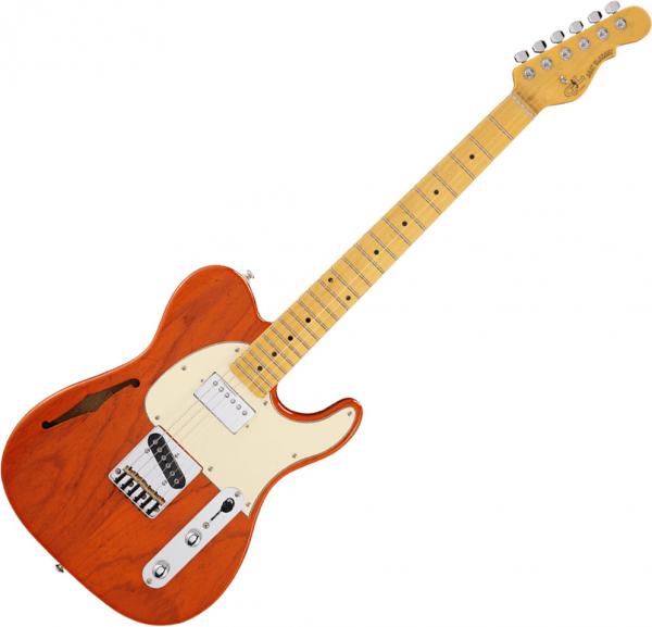Guitare électrique 1/2 caisse G&l Tribute ASAT Classic Bluesboy Semi-Hollow - Clear orange