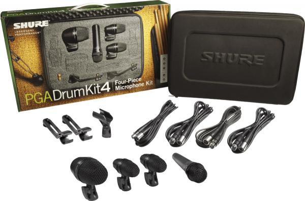 Paire, kit, stereo set micros Shure PGA DRUMKIT4