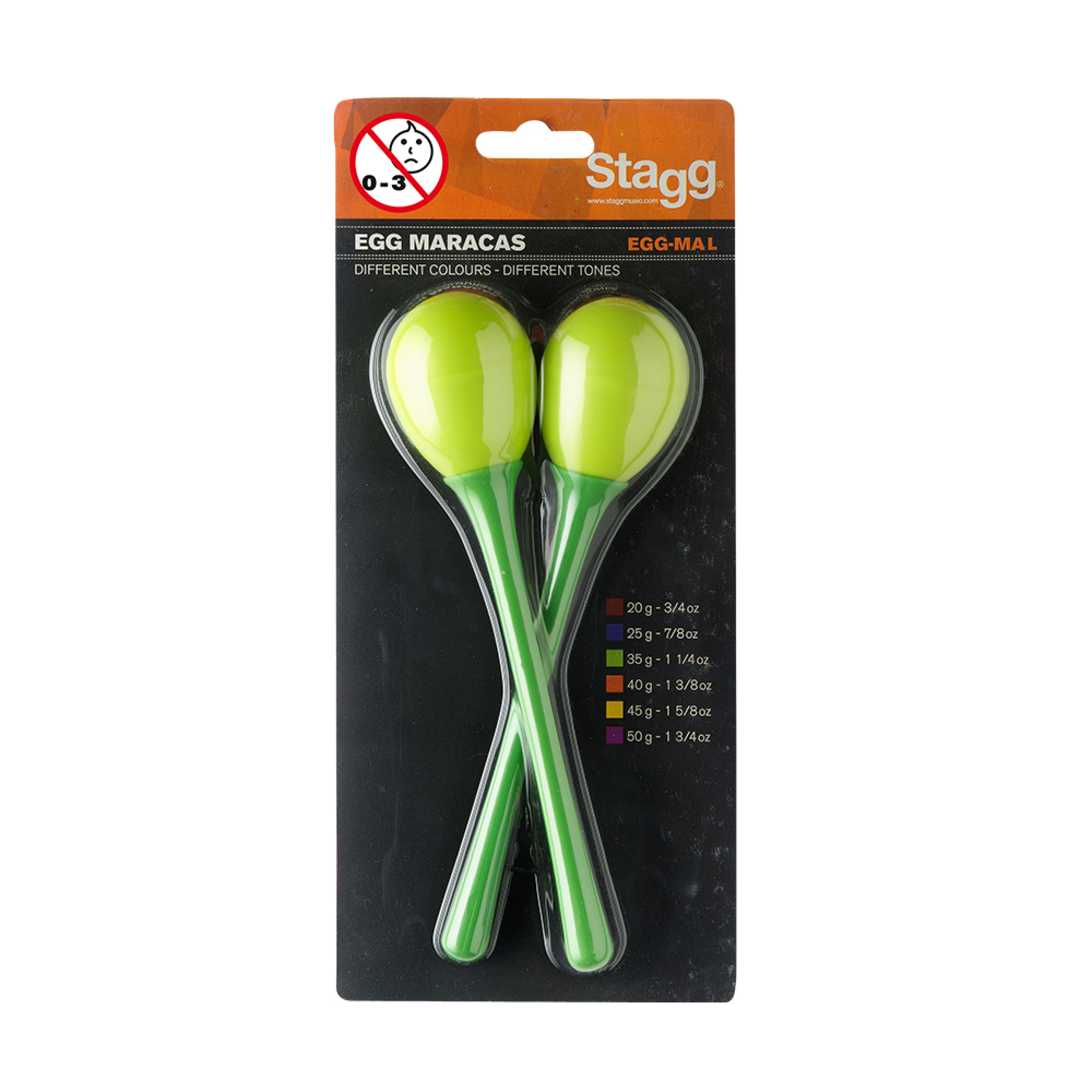 Stagg EGG-MA S//GR Paire de Maracas Oeufs en Plastique green