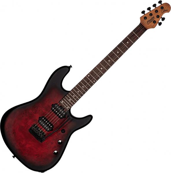 Guitare électrique solid body Sterling by musicman Jason Richardson6 Cutlass - Dark scarlet burst satin