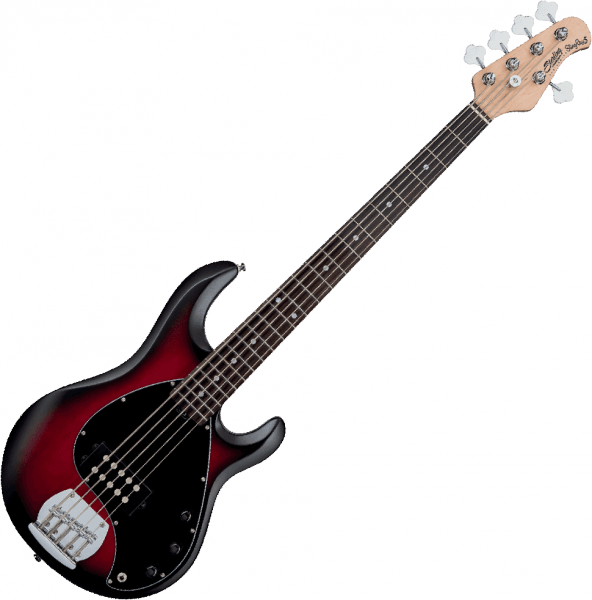 Sterling by Music Man StingRay Ray5 Guitare basse 5 cordes en satin Rouge rubis 