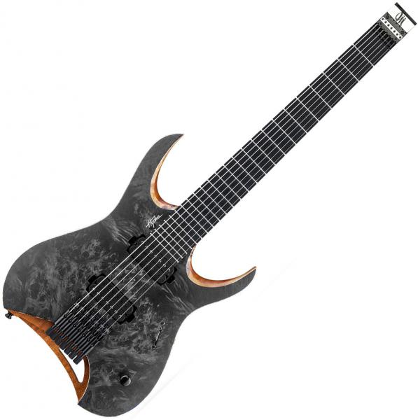 Guitare électrique solid body Mayones guitars Hydra Elite 7 (Seymour Duncan) - Trans graphite satin