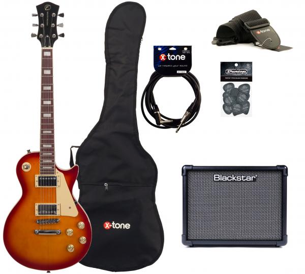 Pack guitare électrique Eastone LP100 +Blackstar ID Core V3 10W +Accessoires - Cherry sunburst