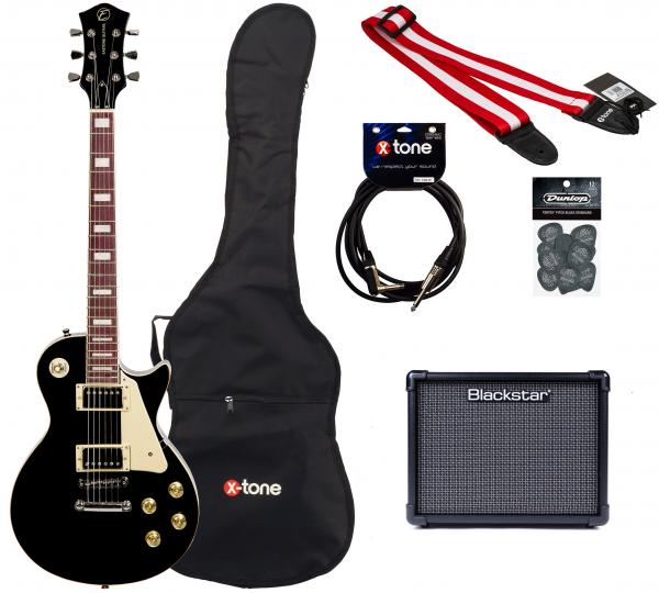 Pack guitare électrique Eastone LP100 + Blackstar ID Core V3 Stereo 10 +Accessories - Black