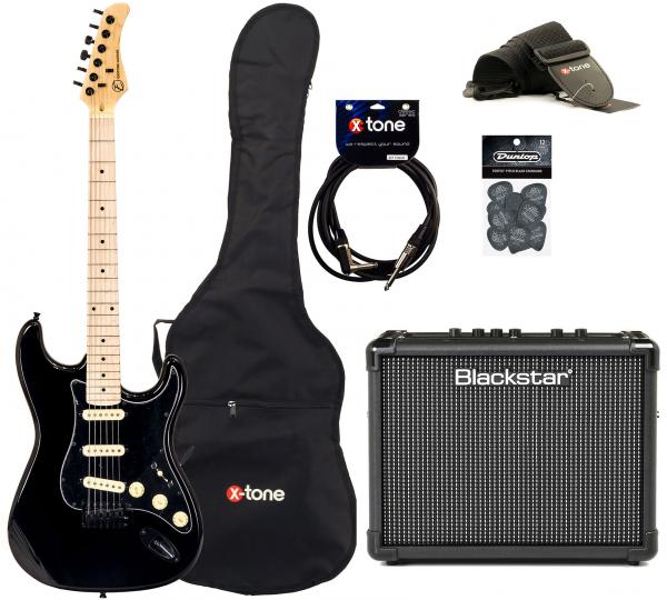 Pack guitare électrique Eastone STR70 GIL + Blackstar ID Core 10W V3 +Accessoires - Black