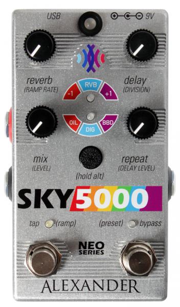 Pédale reverb / delay / echo Alexander pedals Sky 5000 Reverb & Delay