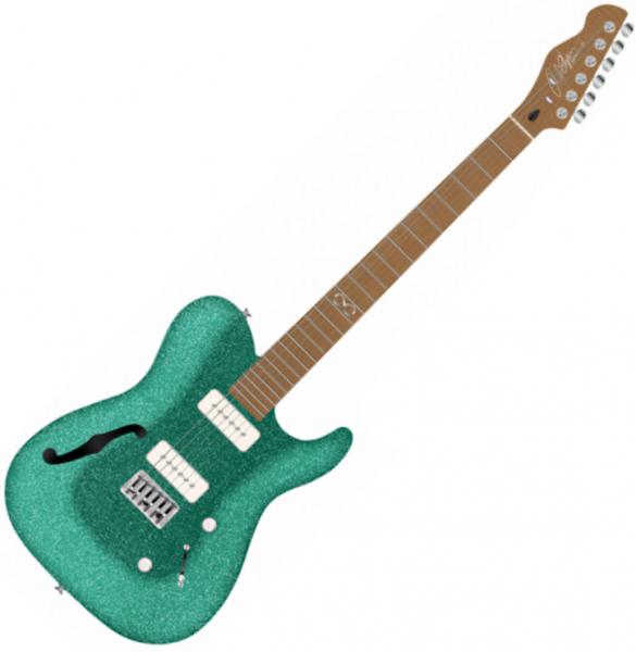 Guitare électrique 1/2 caisse Chapman guitars ML3 Pro Traditional Semi-Hollow - Aventurine green sparkle