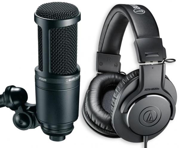 Pack micro avec pied Audio technica AT2020 + ATH-M20X