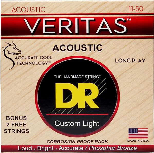 Cordes guitare acoustique Dr VERITAS cordes acoustique , custom light 11.50