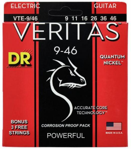 Cordes guitare électrique Dr VTE-9/46 Electric Guitar 6-String Set Veritas 9-46 - Jeu de 6 cordes