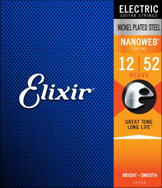 Cordes guitare électrique Elixir Electric (6) 12152 Nanoweb Nickel Plated Steel  Heavy 12-52 - Jeu de 6 cordes