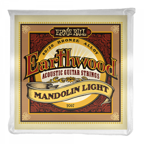 Cordes mandoline Ernie ball Mandoline (8) 2067 Earthwood Light  9-34 - Jeu de 6 cordes