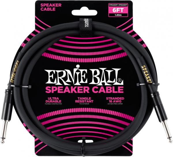 Câble Ernie ball P06072 6in Straigth / Straigth Speaker Cable - Black