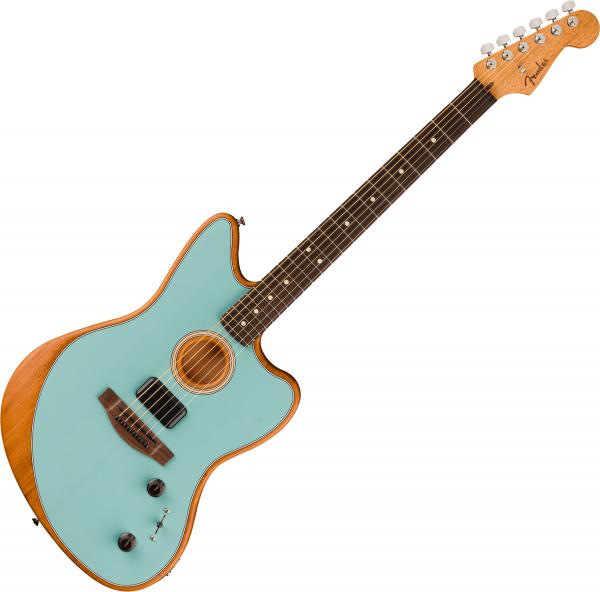 Guitare electro acoustique Fender Acoustasonic Player Jazzmaster (MEX, RW) - Ice blue
