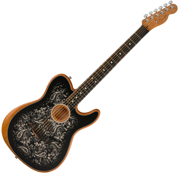 Guitare electro acoustique Fender American Acoustasonic Telecaster Ltd (USA) - Black paisley