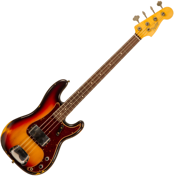 Basse électrique solid body Fender Custom Shop 1961 Precision Bass #CZ556533 - Relic 3-color sunburst