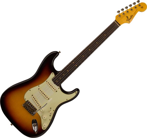 Guitare électrique solid body Fender Custom Shop 1964 Stratocaster - Journeyman relic target 3-color sunburst