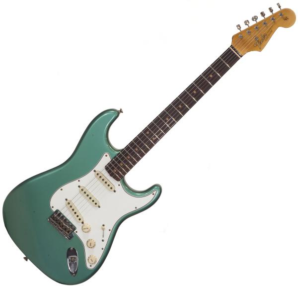 Guitare électrique solid body Fender Custom Shop 1964 Stratocaster Ltd 2018 - Journeyman relic sage green metallic
