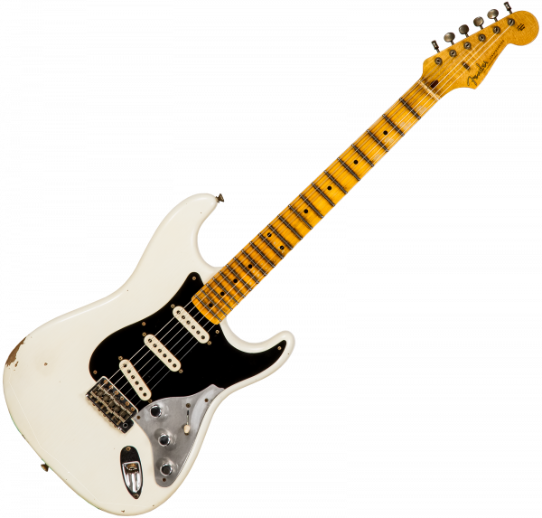 Guitare électrique solid body Fender Custom Shop Poblano II Stratocaster #CZ555378 - Relic olympic white