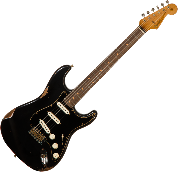Guitare électrique solid body Fender Custom Shop Roasted Dual-Mag Stratocaster #CZ555253 - Relic black
