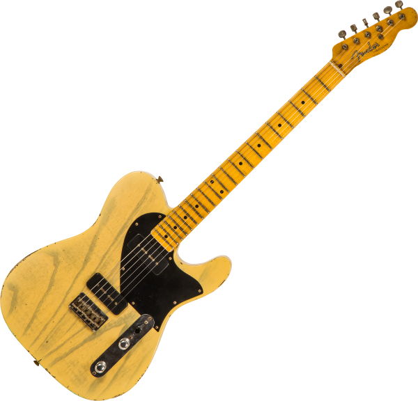 Guitare électrique solid body Fender Custom Shop 1950 Telecaster Masterbuilt Jason Smith #R116221 - Relic nocaster blonde