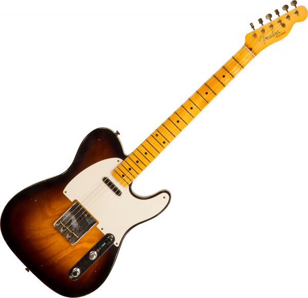 Guitare électrique solid body Fender Custom Shop 1955 Telecaster #CZ560649 - Relic wide fade 2-color sunburst