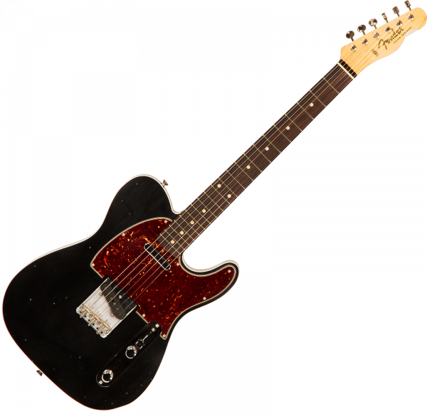 Guitare électrique solid body Fender Custom Shop 1960 Telecaster Custom #R114759 - Journeyman relic black
