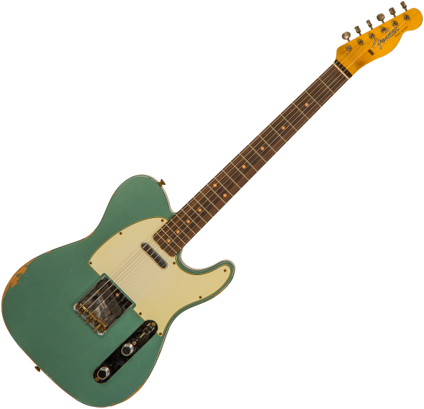Guitare électrique solid body Fender Custom Shop 1961 Telecaster #CZ558789 - Relic sherwood green metallic