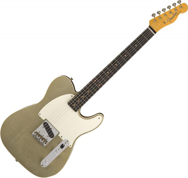 Guitare électrique solid body Fender Custom Shop 1959 Esquire Custom - Journeyman relic inca silver
