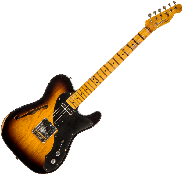Guitare électrique solid body Fender Custom Shop Blackguard Telecaster Thinline #R123115 - Relic 2-Color Sunburst
