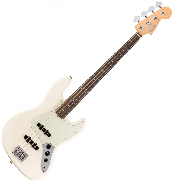 Basse électrique solid body Fender American Professional Jazz Bass (USA, RW) - olympic white
