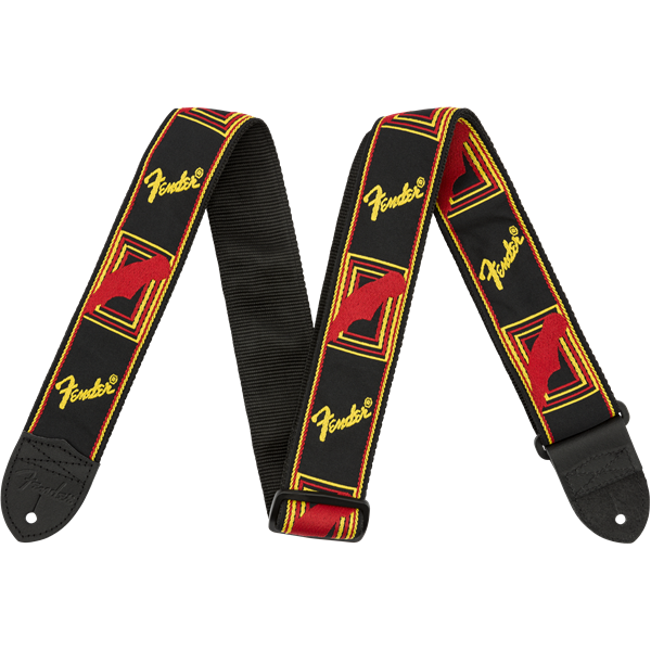 Sangle courroie Fender Monogrammed Strap Black/Yellow/Red