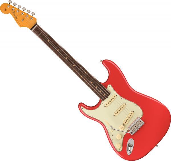 Guitare électrique solid body Fender American Vintage II 1961 Stratocaster LH (USA, RW) - Fiesta red