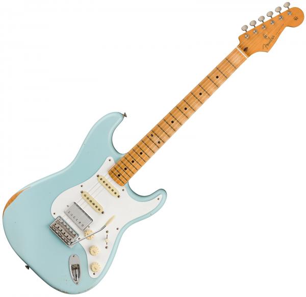 Guitare électrique solid body Fender Vintera '50s Stratocaster HSS Ltd (MEX, MN) - Road worn sonic blue