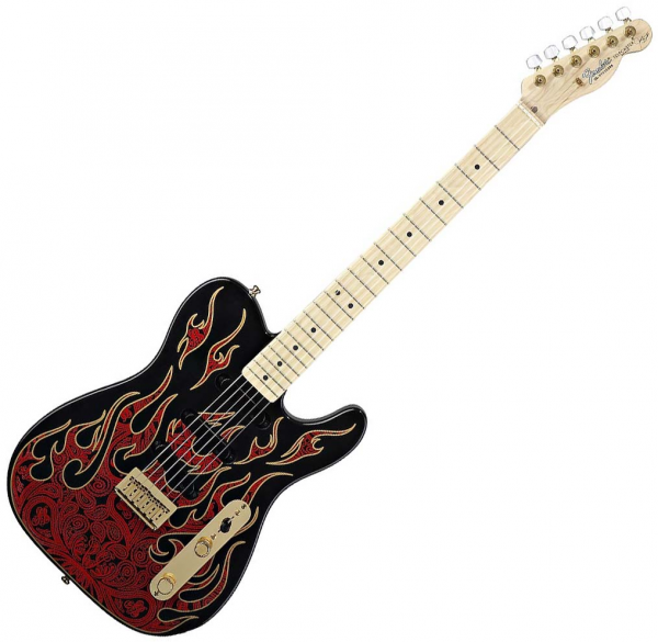 Guitare électrique solid body Fender Telecaster James Burton (USA, MN) - Red paisley flames