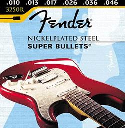 Cordes guitare électrique Fender Electric 3250R Super Bullets Nickelplated Steel Regular 10-46 - Jeu de 6 cordes