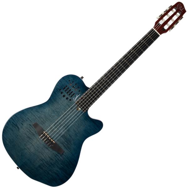 Guitare classique format 4/4 Godin Multiac Nylon ACS - Denim blue flame