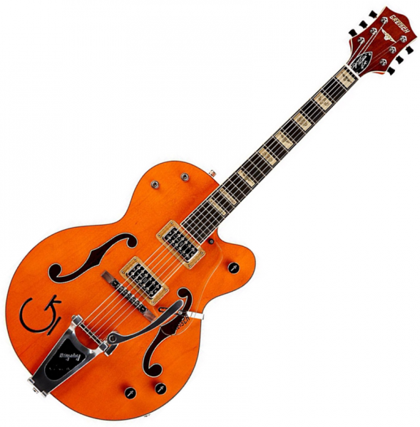Guitare électrique 3/4 caisse & jazz Gretsch Reverend Horton Heat Nashville G6120RHH - Orange lacquer