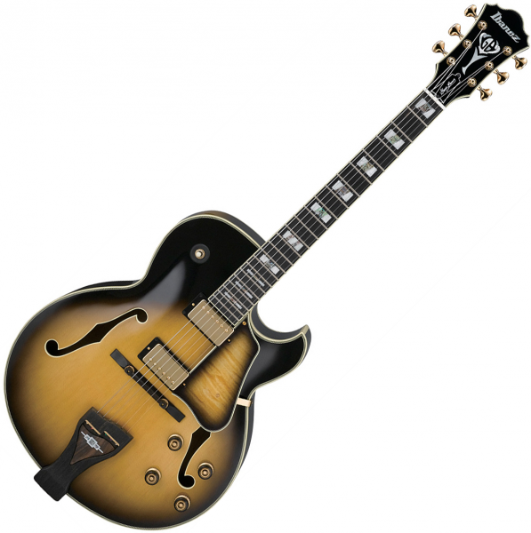 Guitare électrique 1/2 caisse Ibanez George Benson LGB300 VYS Prestige Japan - Vintage yellow sunburst