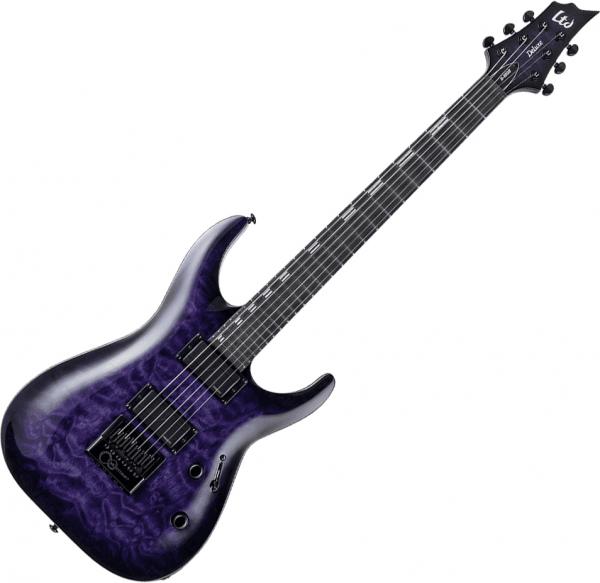 Guitare électrique solid body Ltd H-1000 Evertune - See thru purple sunburst