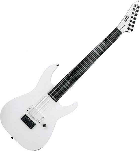 Guitare électrique baryton Ltd M-7BHT Baritone Arctic Metal - Snow white satin