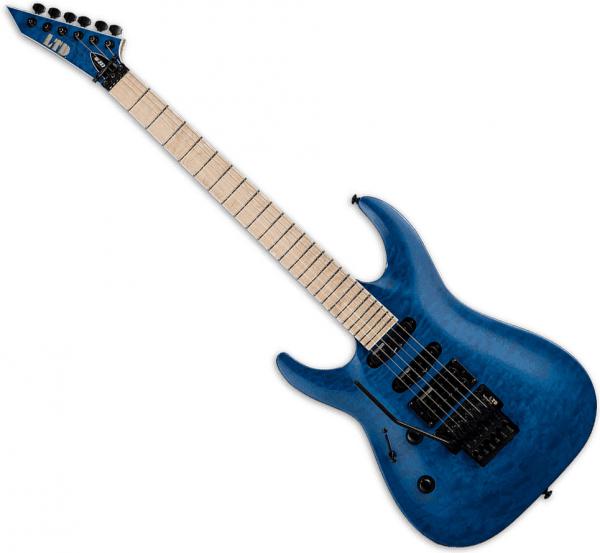 Guitare électrique solid body Ltd MH-203QM Gaucher - See thru blue