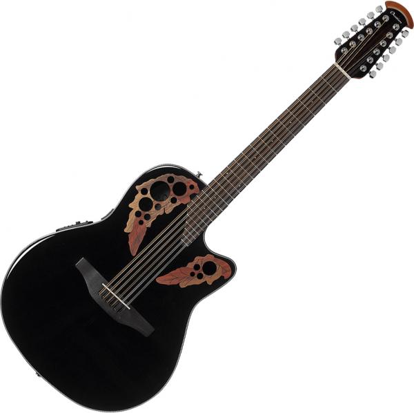Guitare electro acoustique Ovation CE4412-5-G Celebrity Elite 12-String - Black