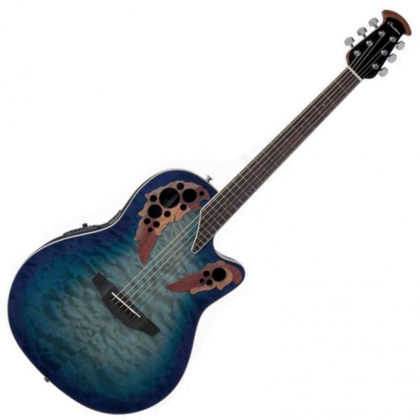 Guitare electro acoustique Ovation CE48P-RG-G Celebrity Elite Plus Super Shallow - Caribbean blue