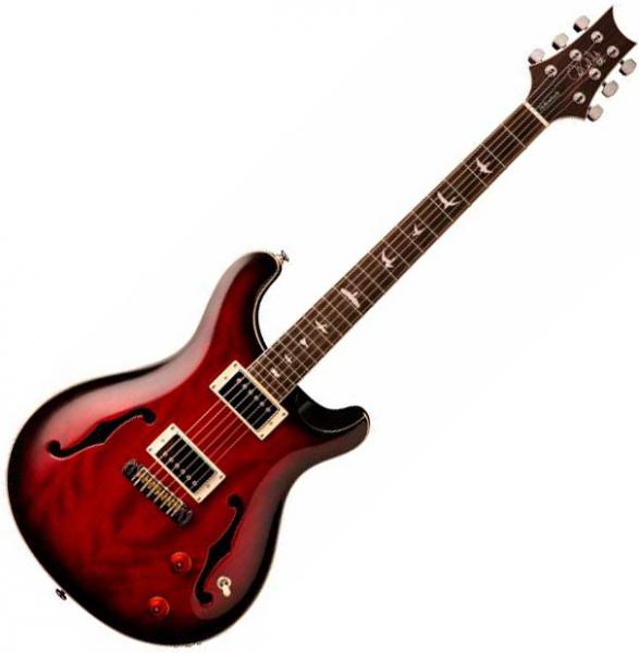 Guitare électrique solid body Prs SE Custom 22 Semi-Hollow - Fire red burst