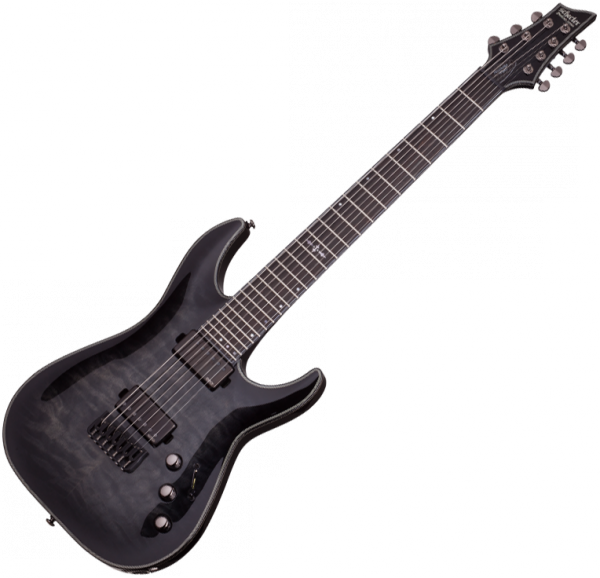 Guitare électrique baryton Schecter Hellraiser Hybrid C-7 - Trans black burst