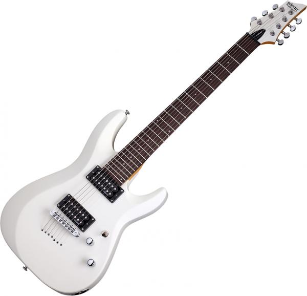 Guitare électrique baryton Schecter C-7 Deluxe - Satin white