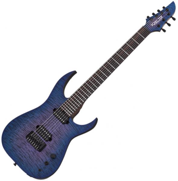 Guitare électrique baryton Schecter Keith Merrow KM-7 MK-III Pro USA - Blue Crimson Pearl
